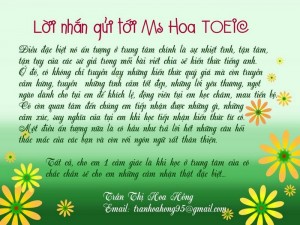 Học ở Anh Ngữ Ms Hoa sẽ cho em những trải nghiệm đặc biệt - Trần Thị Hoa Hồng