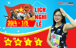 THÔNG BÁO LỊCH NGHỈ LỄ 30/4 - 1/05/2017