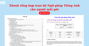 Ebook tổng hợp trọn bộ Ngữ pháp Tiếng Anh cho người mất gốc